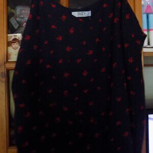 Suzy Shier sheer flower  top Size XXL